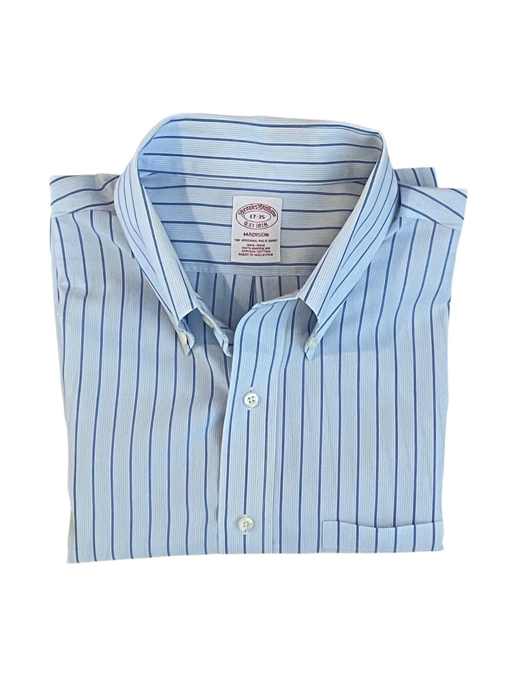 Brooks Bros Mens Button Down Shirt Madison 17-35 Striped